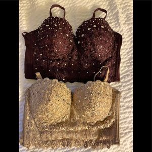 Valet Purple & Gold Bustier Tops